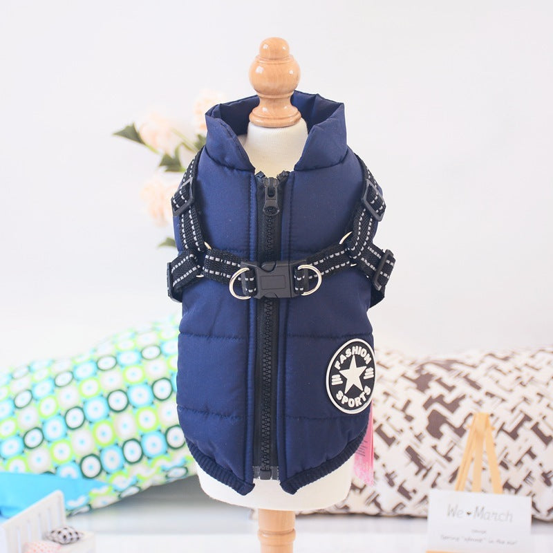 Waterproof Dog Clothes Winter Dog Coat With Harness Warm