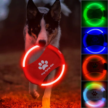 Dog Flying Discs Light Glowing LED LuminousTrainning Interactive Toys Game Flying Discs Dog Toy Fetchic Dog